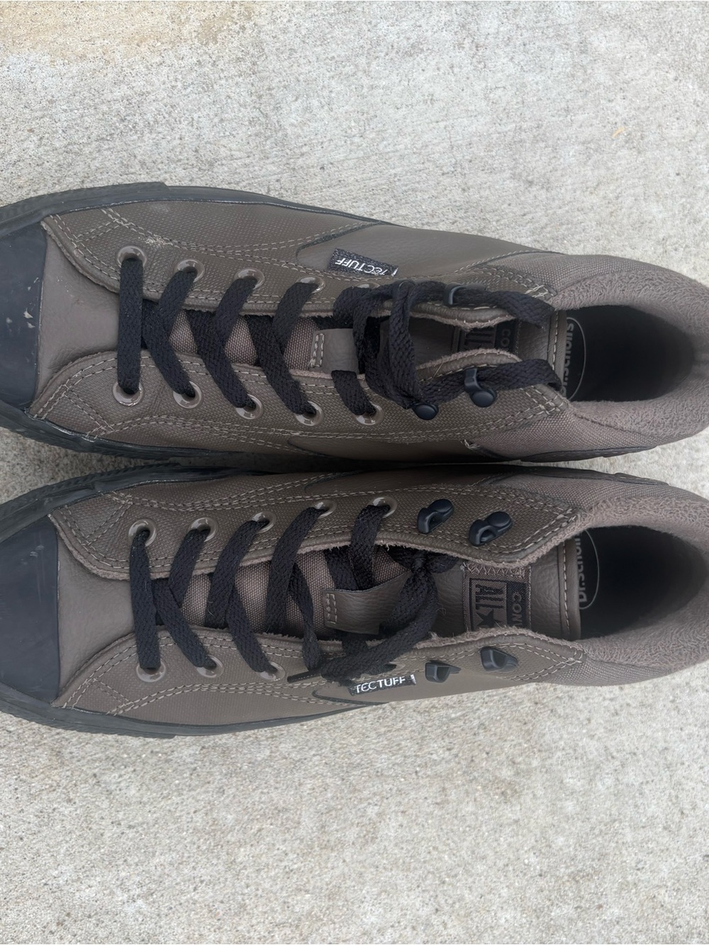Converse Men’s High-Top Sneakers TecTuff Olive and Black with Orange Pull Tabs - Picture 2 of 8
